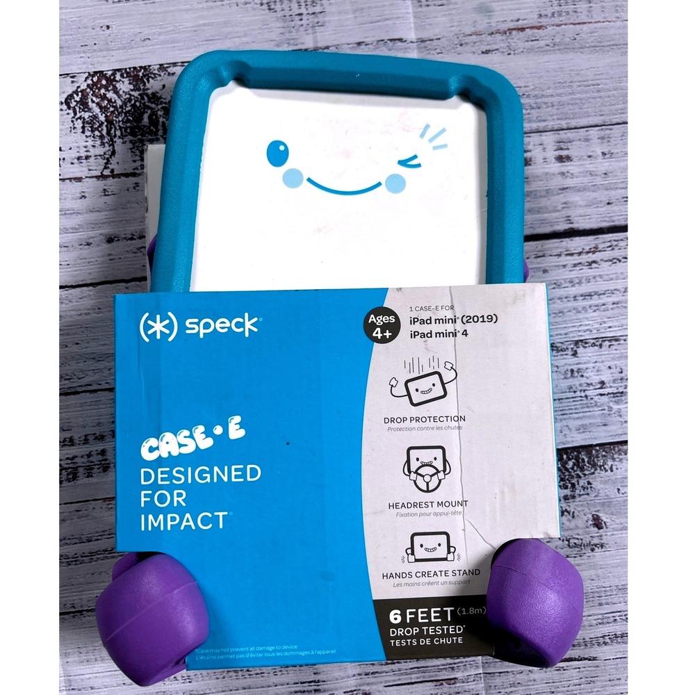 Speck Case-E iPad mini 2019 and iPad mini 4 Teal Purple Drop Protection Stand